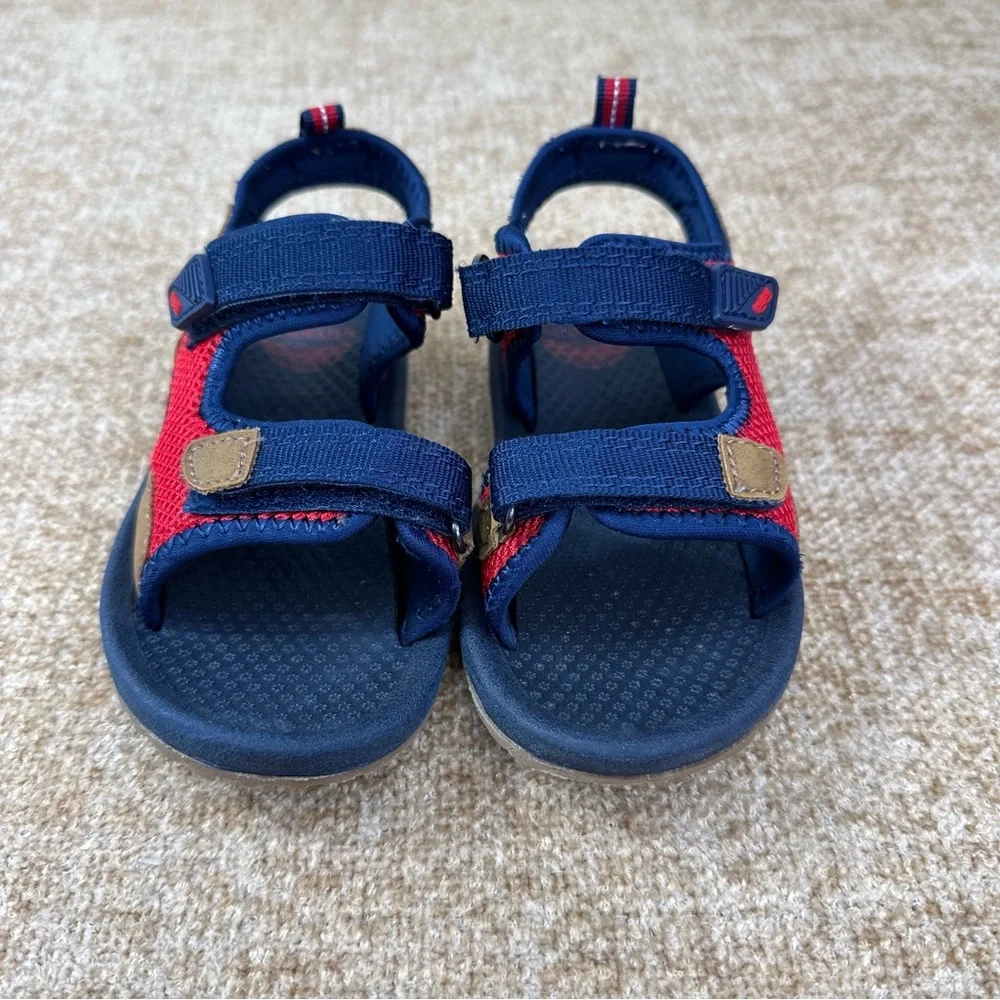 OshKosh B’gosh Tetris Blue/Red/Tan Sport Sandals Unisex Size 10